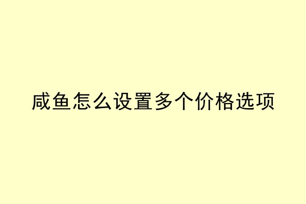 咸鱼怎么设置多个价格选项