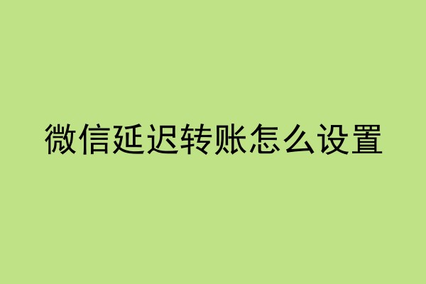 微信延迟转账怎么设置 微信延迟转账在哪