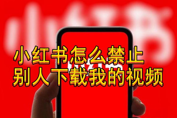 小红书怎么禁止别人下载我的视频