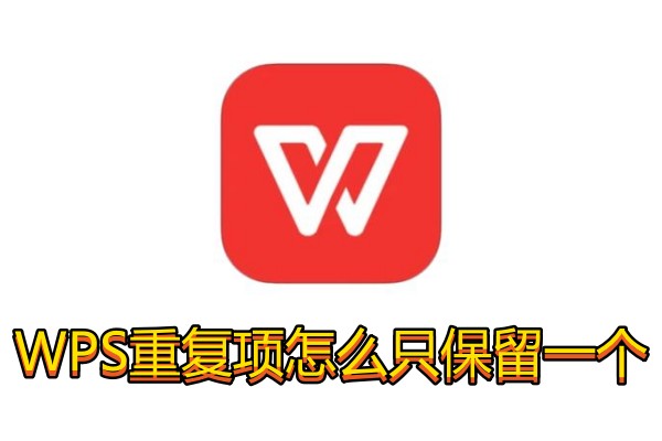 WPS重复项怎么只保留一个